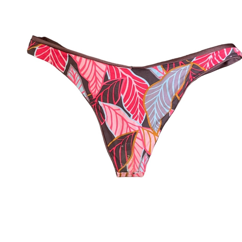 Maaji Reversible Shimmering Cognac/Floral Sublime Bikini Bottom Size Large NWT - Picture 6 of 14